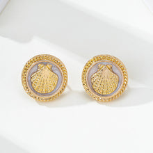 Shell Button Stud Earrings | Gold