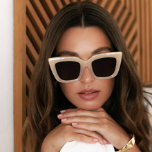 Portofino Acetate Oversized Cat Eye Sunglasses: Tan
