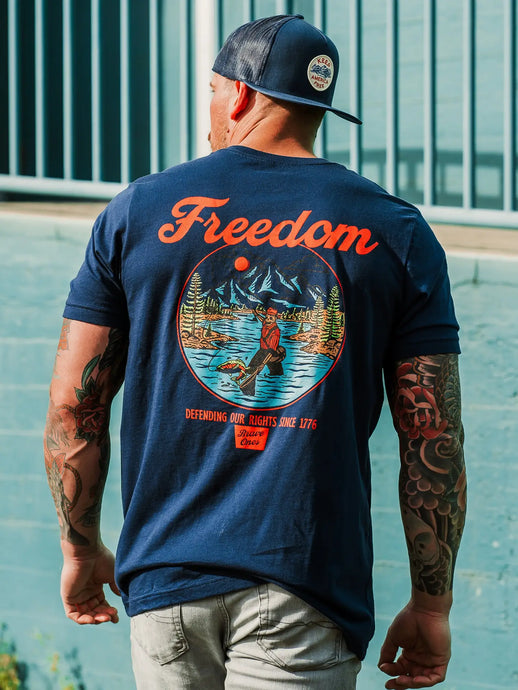 Freedom In The River Tee | Navy