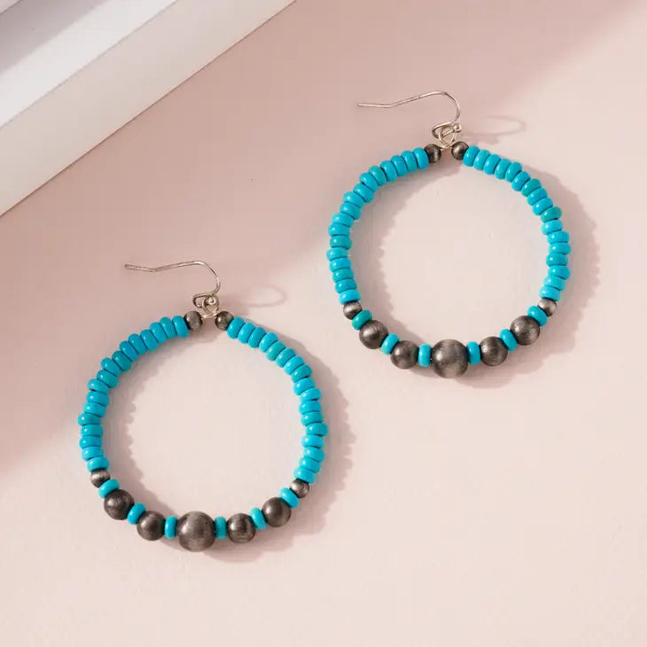 Western Round Stone Earrings
