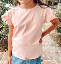 Ruffle Basic Tee | Salmon