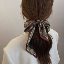 Brown Silky Skinny Twilly Scarf Necklace Wrap | Brown