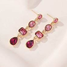 4 Tier Drop Layer Rhinestone Earrings | Emerald