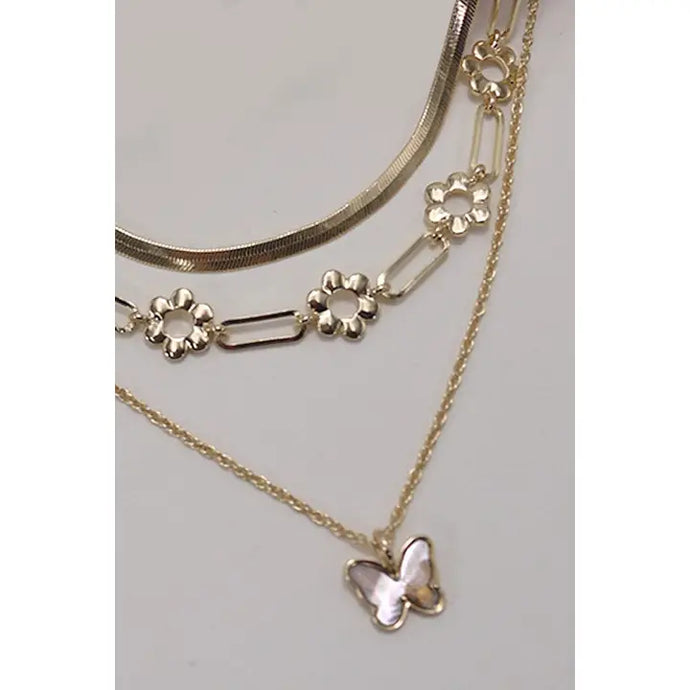 Daisy Butterfly Chain Necklace