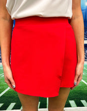 Asymmetrical Overlay Skort | Red