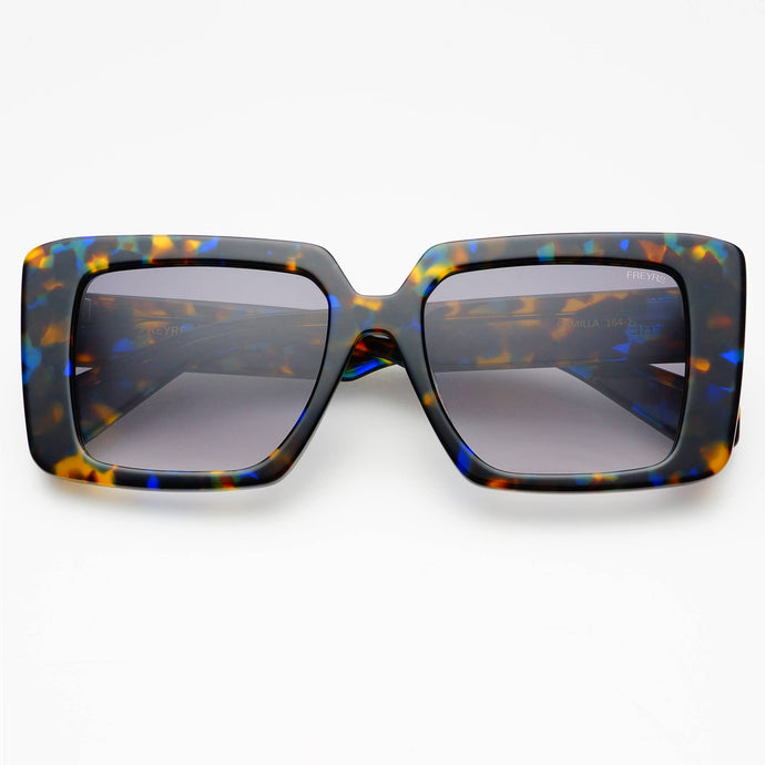 Camilla Acetate Womens Rectangular Sunglasses: Blue Tortoise