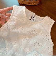 Eyelet Embroidery Lace Set | White