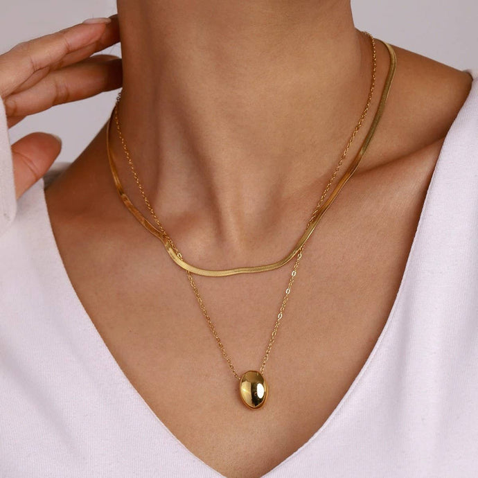 Layered Necklace Tarnish Free | Gold