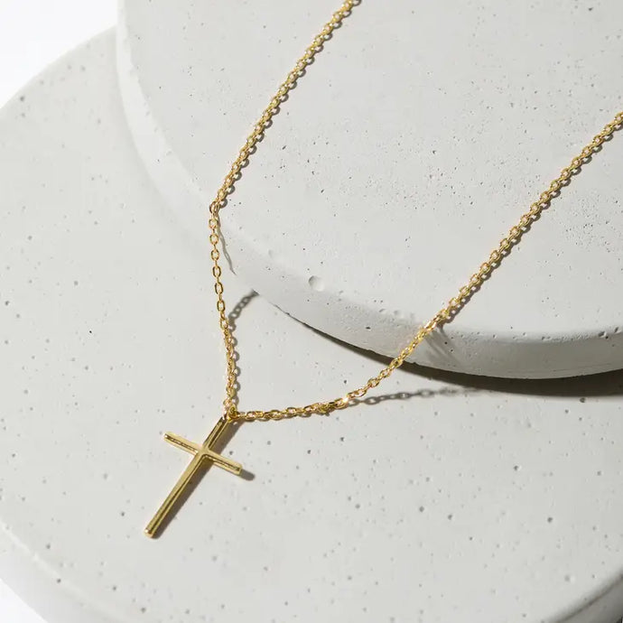 picture 1 Cross Short Necklace | Gold