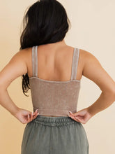 Washed Mocha Ribbed Bralette