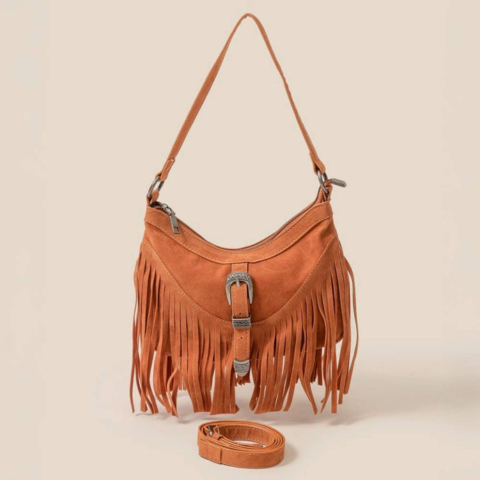 Cascade Fringe Shoulder Bag | Light Brown