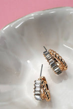 Rhinestone Intertwined Huggie Earring | Gold