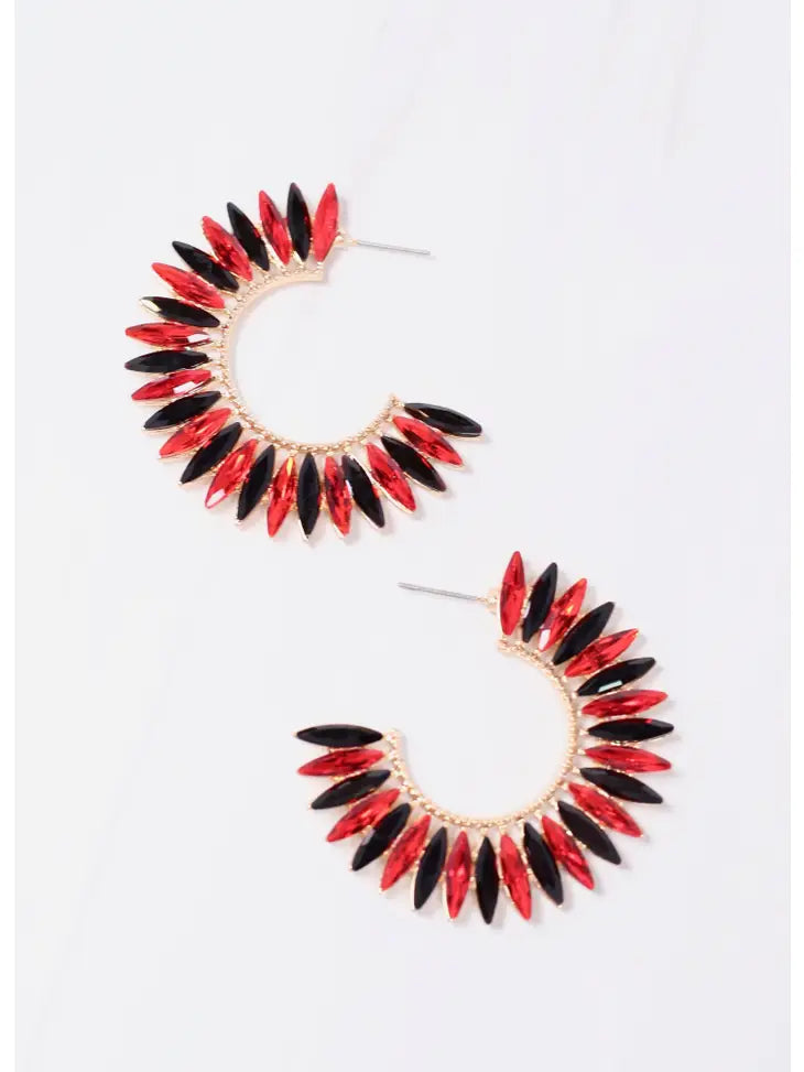 picture 1 Madeleine Hoop Earrings | Red/Black