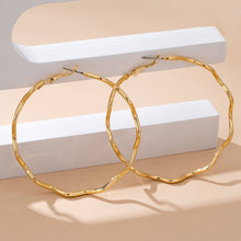 Oversized Hammered Wavy Hoop | Gold