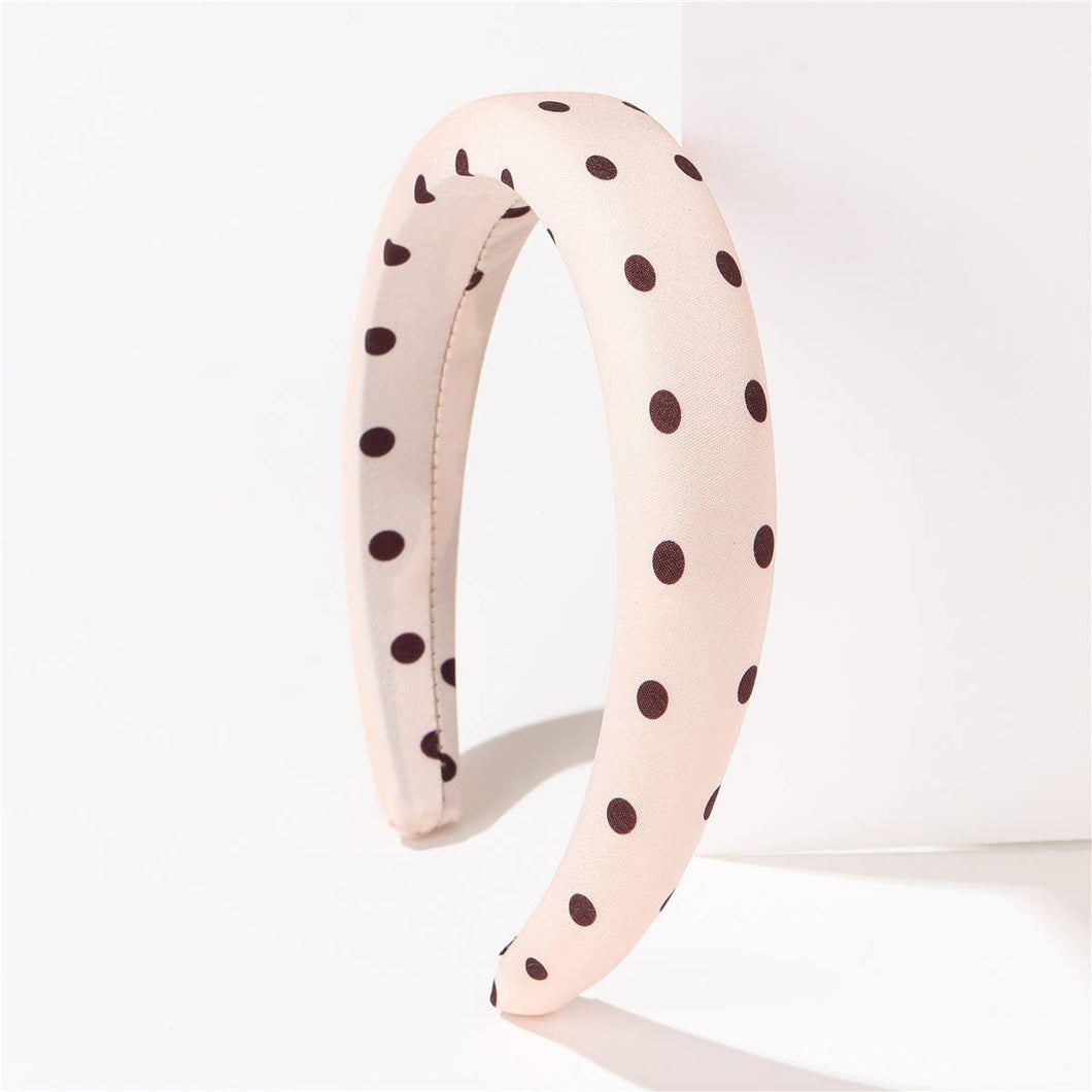 Polka Dot Padded Headband | Ivory