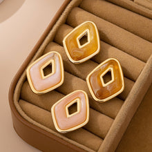 Enamel Geometric Stud Earrings | Pink