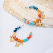 Nautical Beaded Hoop Earrings