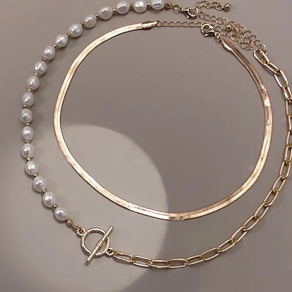 Mixed Pearl Layer Necklace