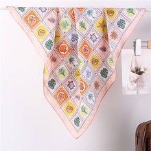 Nautical Shell & Palm Silky Feel Bandana Scarf |  Peach