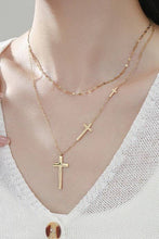 Suspended Cross Layer Necklace | Gold