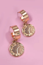 Coin Drop Hoop Earrings