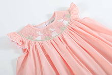 Pink Easter Bunny Smocked Bishop Dress: 2T