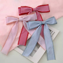 Gingham Bow Hair Clip | Blue