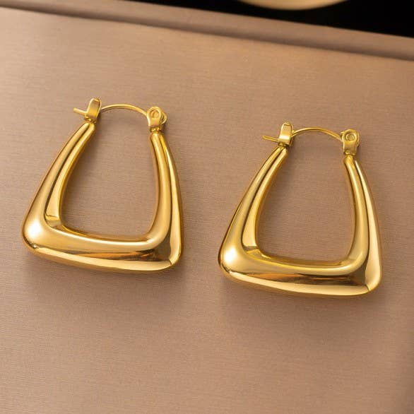 Triangular Huggie Hoop Earrings