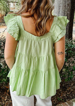 Lime Ruffle Babydoll Top | Green