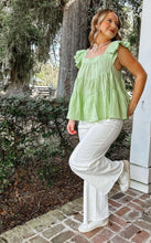 Lime Ruffle Babydoll Top | Green