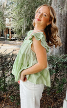 Lime Ruffle Babydoll Top | Green