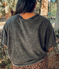Mineral Washed Knit Top | Black