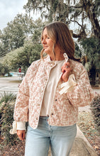 Floral Quilted Ribbon Jacket | Ivory/Pink