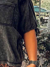 Mineral Washed Knit Top | Black
