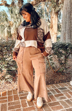 Floral & Lace Patchwork Top | Brown