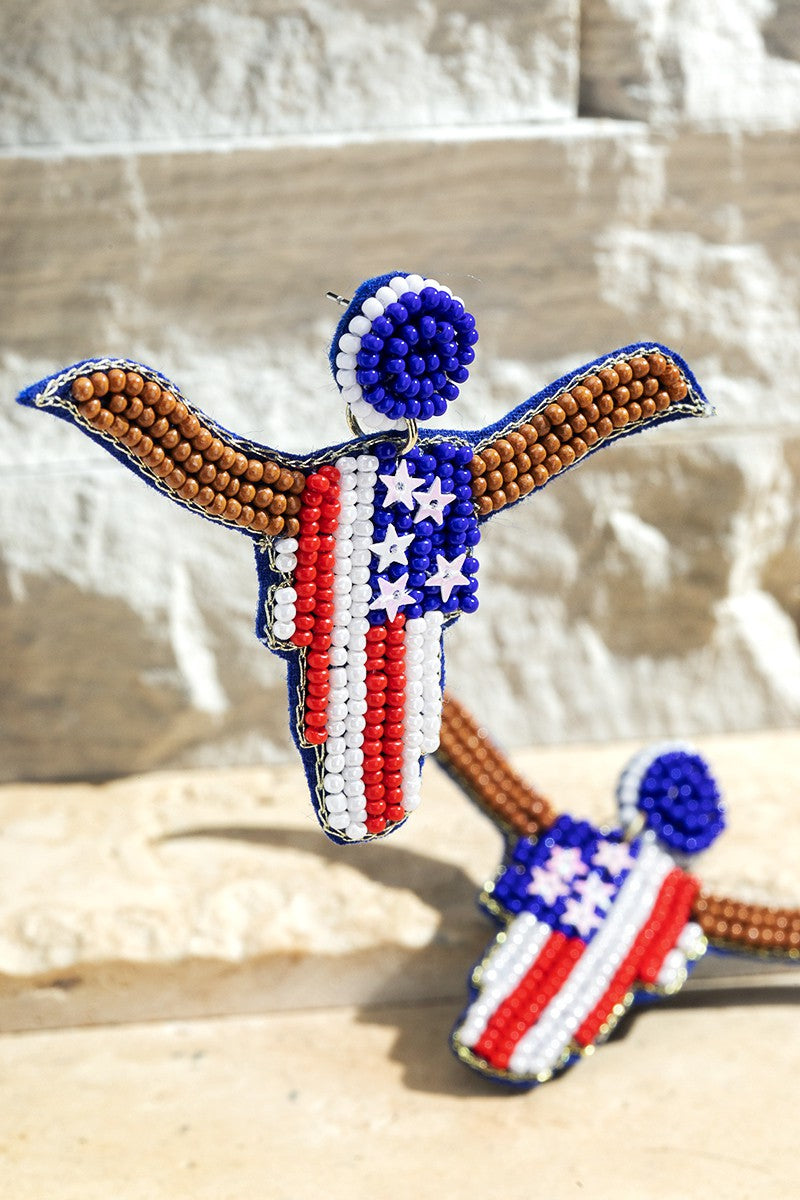 picture 1 Patriotic Longhorn Earrings