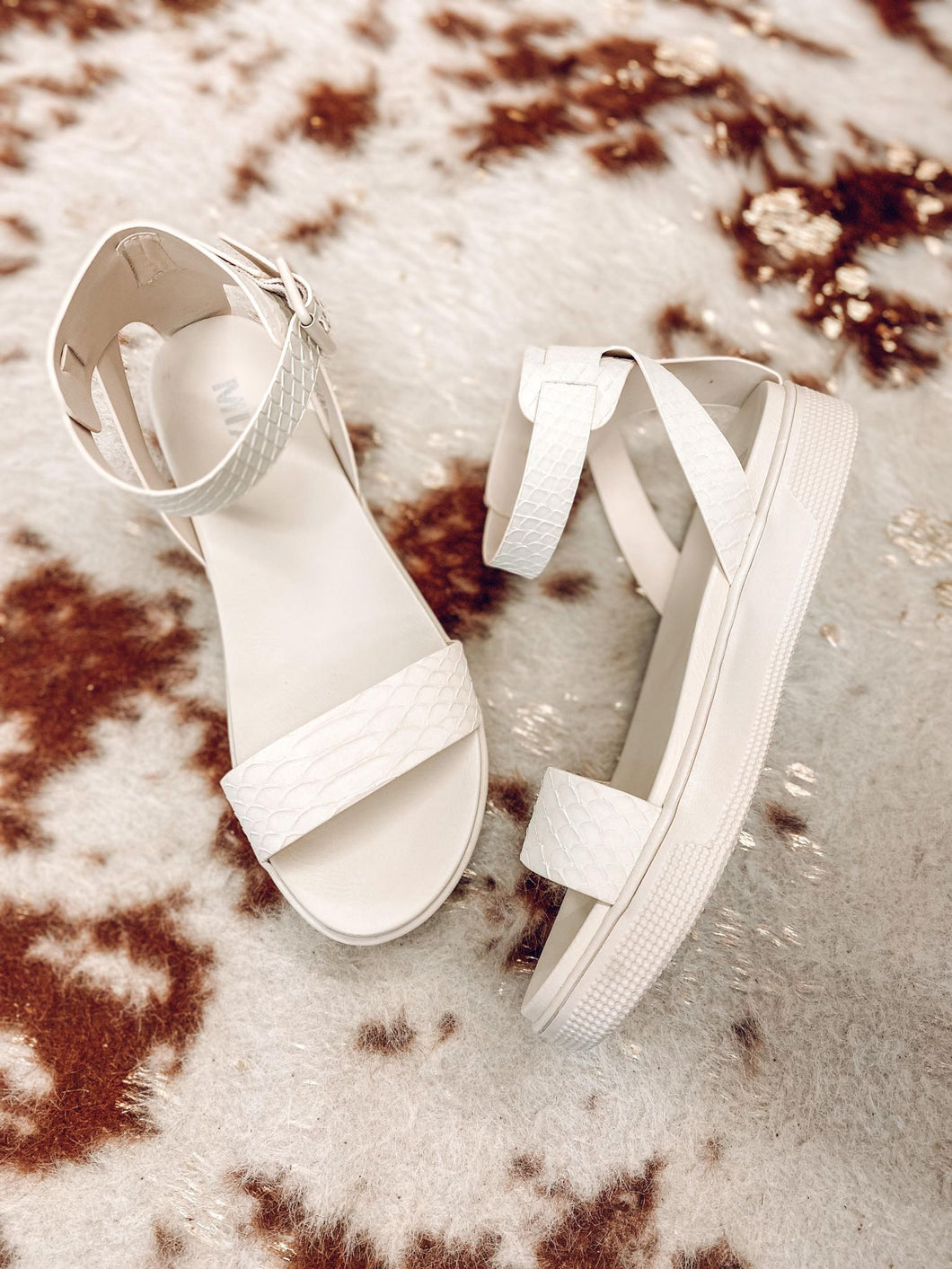 picture 1 Ellen Python Sandal | Cream