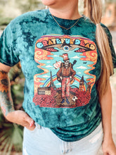 picture 1 close up of Trippy Band Tee | Teal