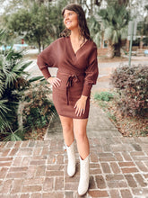 picture 1 woman in Fallin Sweater Dress | Brown