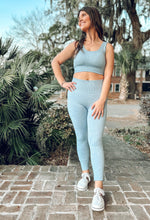 picture 4 woman in Hold It Ribbed Leggings | Light Blue
