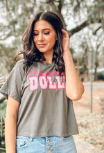 picture 2 woman in Hottie Dolly Crop Tee | Gray