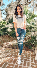 picture 2 woman in Southern Saint Tee | Cream