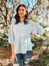 picture 1 woman in Spring Skies Top | Light Blue