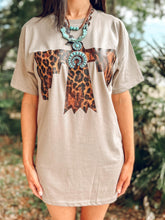 picture 5 close up of front Wild Thunderbird Tee Dress | Taupe
