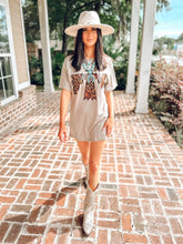 picture 1 woman in Wild Thunderbird Tee Dress | Taupe