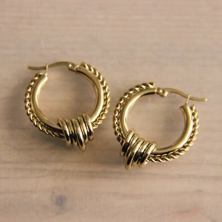 picture 1 Twisted Ring Hoops | Gold