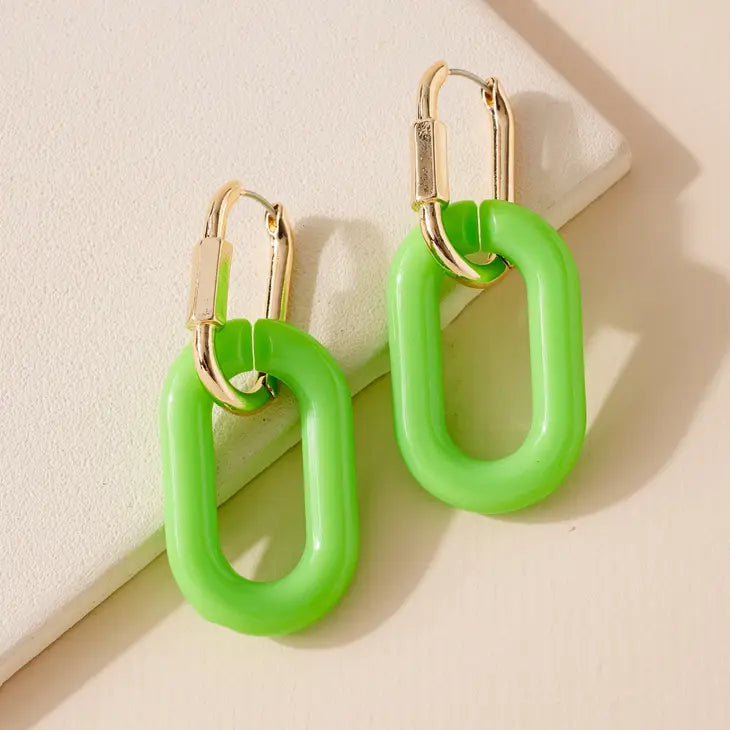 picture 1 Oval Acetate Link Dangling Earrings