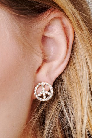 picture 1 Peace Sign Stud Earrings