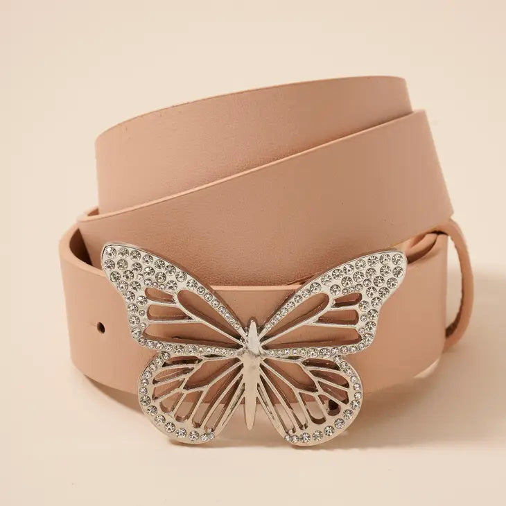 picture 1 Butterfly Faux Leather Belt | Blush