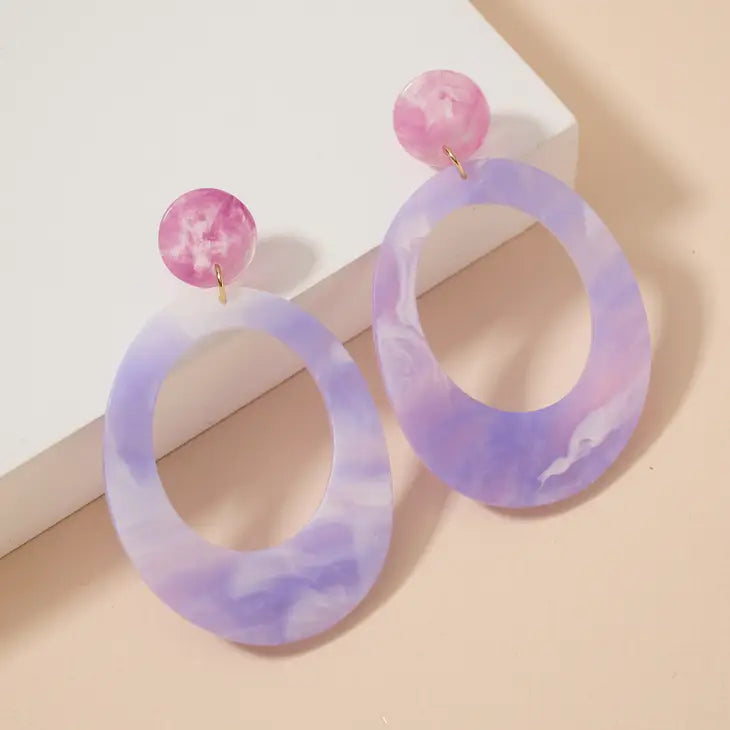 picture 1 Acetate Dangle Earrings | Lavender